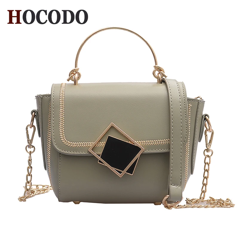 

HOCODO Solid Color Crossbody Bags For Women 2019 Chain PU Leather Small Shoulder Messenger Bag Female Travel Purses And Handbags