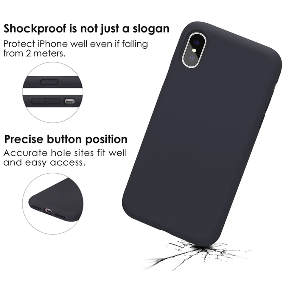 Однотонный силиконовый чехол для iPhone 6, 6s plus, 6, 6s, 7 plus, 8 plus, 7, 8, чехол для Apple, Xs Max, Xr, X, XS, чехол для телефона