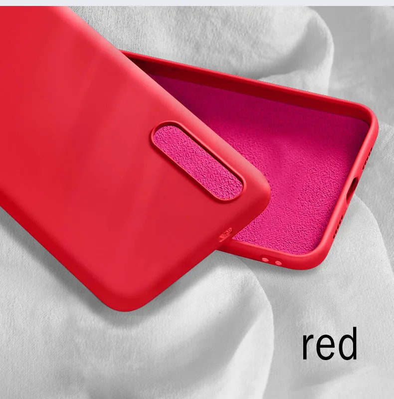 Жидкий силиконовый чехол для телефона huawei P20 P30 Lite противоударный чехол для huawei mate 20 30 Pro P smart задняя крышка - Цвет: Red