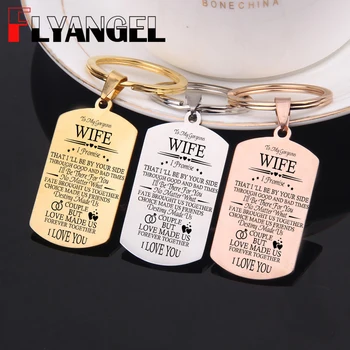 

FLYANGEL To My Wife Keyring Jewelry Engraved Love Made Us Forever Together I love You For Wife Gifts Valentine's Day Keychain