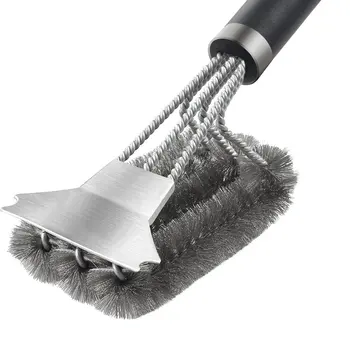 

18 inch Non-stick Barbecue Grill BBQ Brush Stainless Steel Wire Bristles Cleaning Brushes with Handle Durable Cooking BBQ