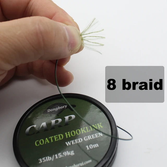 1PCS Carp fishing line Coated Hook Link Braided Hooklink Stiff Rig 15 25  35LB Braid Skin