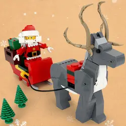 Sermoido Advent календарь фигура фестиваль снежные сани грузовик Лось Строительный Блок Совместимые части игрушек с Бела Рождество