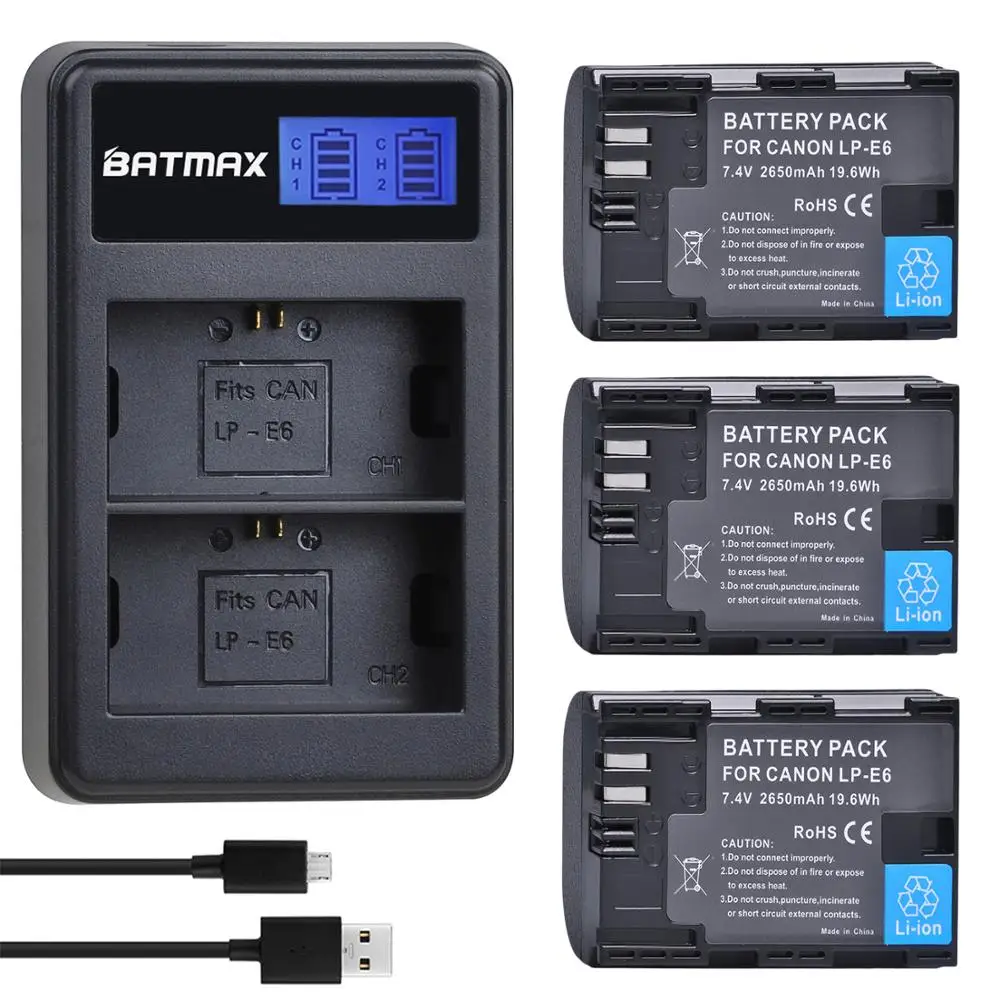 Kit Batteria E Caricabatterie Per Canon BP-511 - 2 Batterie 2650 MAh + Caricatore USB Dual LCD - Foto 9