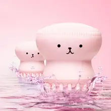 Ярко-розовая силиконовая Очищающая щетка для лица очищающее средство для лица в форме осьминога очищающее средство для лица отшелушивающая щетка для мытья скраба лица TSLM1