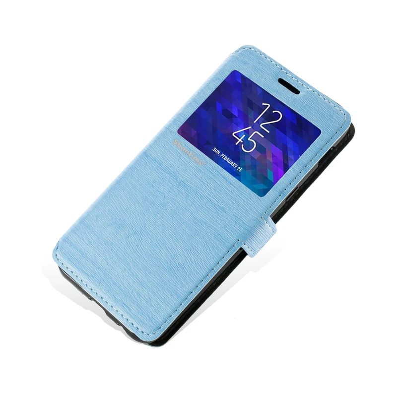 Чехол-сумка из искусственной кожи для телефона Leagoo power 5, флип-чехол для Leagoo power 5, чехол-книжка с окошком для просмотра, мягкий силиконовый чехол-накладка из ТПУ - Цвет: Light Blue