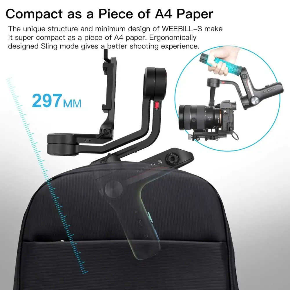 Zhiyun weeball S DSLR стабилизатор для и беззеркальной камеры Sony A7M3 A7III A7R3 Nikon Z6 Z7 Panasonic GH5 GH5s