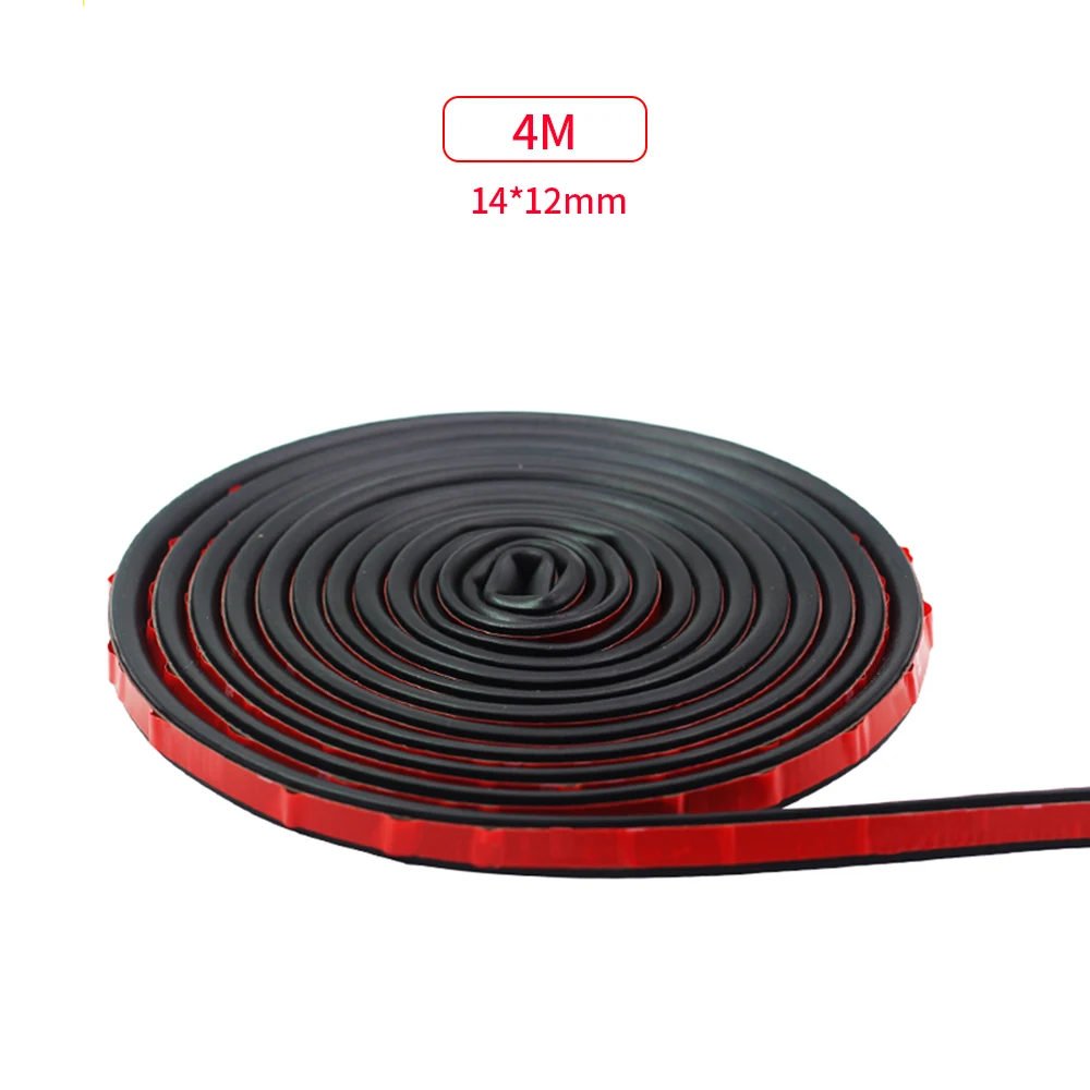 4m 8m Big D Shape Car Hood Door Seal Strip Anti-Dust Soundproofing Waterproof Weatherstrip Car Door Rubber Ssealing Strip - Цвет: 4M