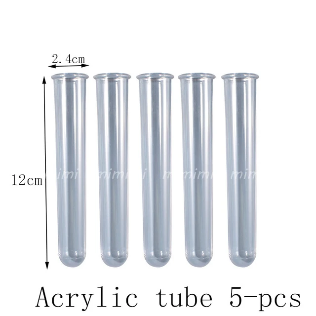 Simple Flower Vase Branch Hydroponic Flower Silicone Mold Acrylic Tube Concrete Flower Stand Mold Clay Epoxy Resin Epoxy Mold C-5pcs tube