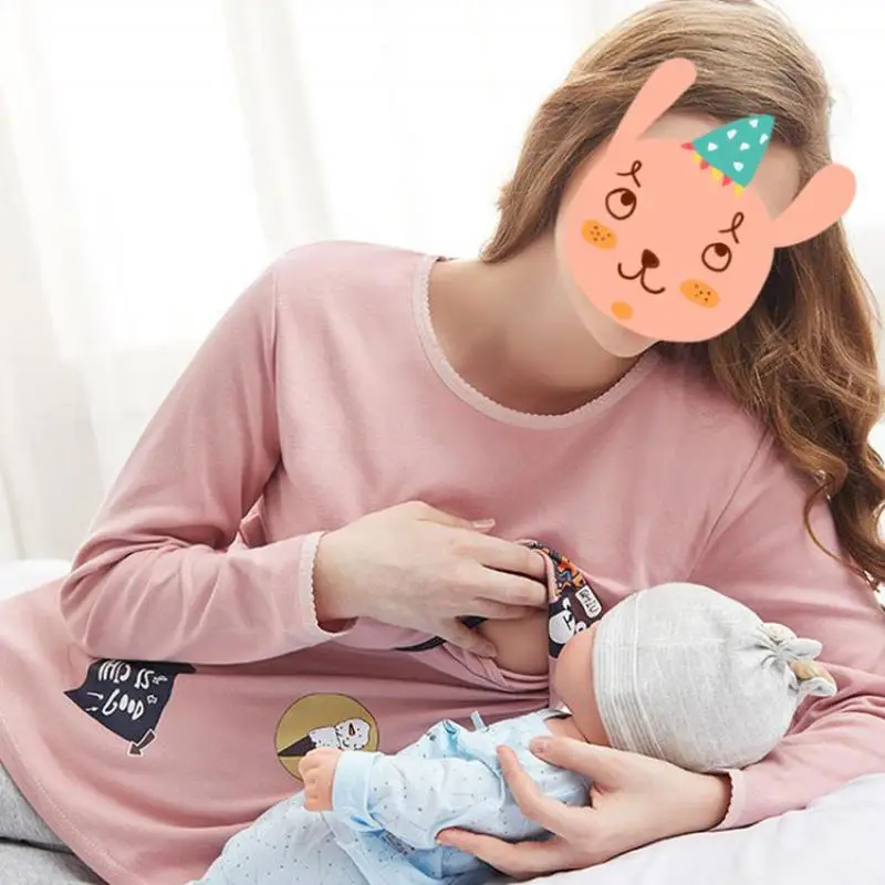 Одежда для беременных; Новинка; модная футболка для женщин; однотонные футболки для беременных и кормящих детей; многофункциональная блузка; футболка; 7479