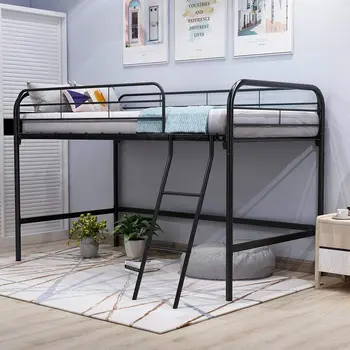 

DUMEE Safe Kids Bed Metal Furniture Bedroom Child Guardrail Minimalist Modern Frame for 6&15 Teenager Muebles De Dormitorio