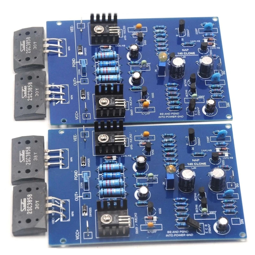 Una Coppia Naim Nap140 Clone Assemblato Dual Amplifier Board 80W 8R 2 Sc3858 Amp By Ljm