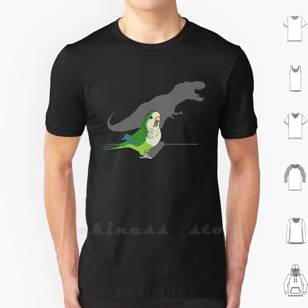 T - Rex Green Monk Parrocchetto T Shirt Cotone Uomo Donna Adolescente Pappagallo Verde Monaco Parrocchetto Tirannosauro Rex T Rex Dinosaurus
