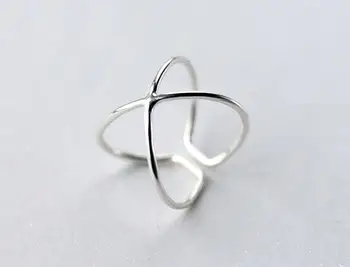 

Real. Women's 925 Sterling Silver Jewelry Adjustable Criss cross Ring (So Thin) jewelry women's fashion GTLJ1197