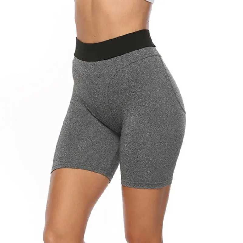 Новые однотонные шорты с высокой талией, сексуальные женские спортивные шорты для фитнеса, влагоотводящие шорты для фитнеса, бега, велоспорта. W