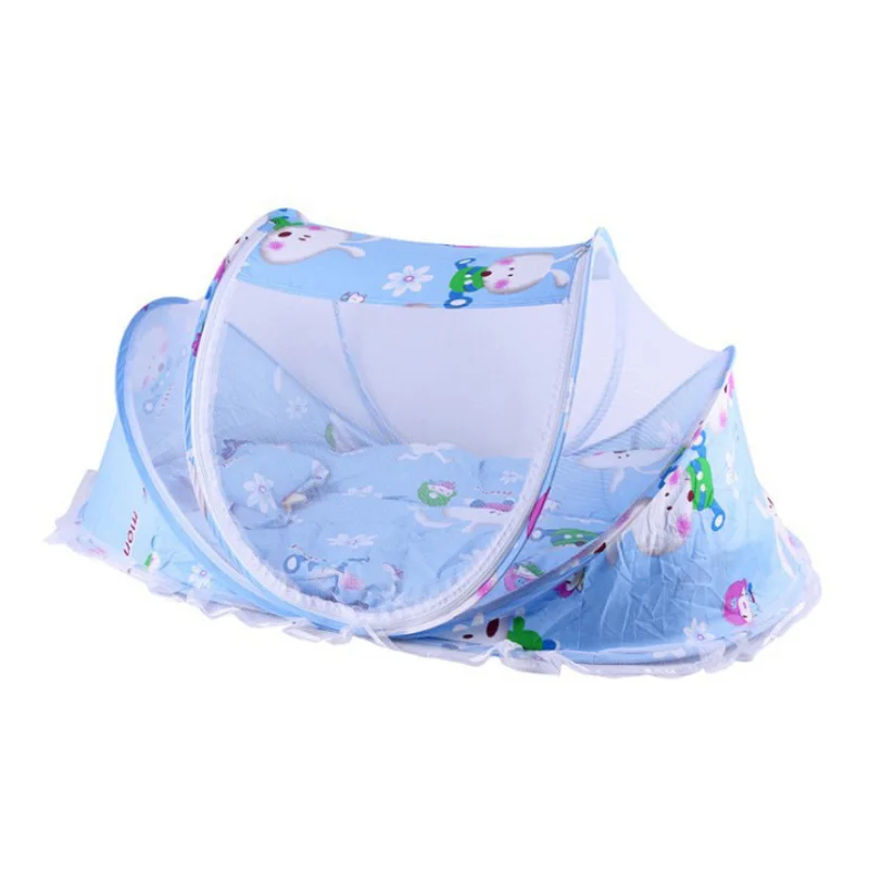 Новая стильная портативная кровать для новорожденных москитная сетка с подушкой синяя однотонная Москитная сетка для малышей Детская кроватка детская палатка - Цвет: style 10