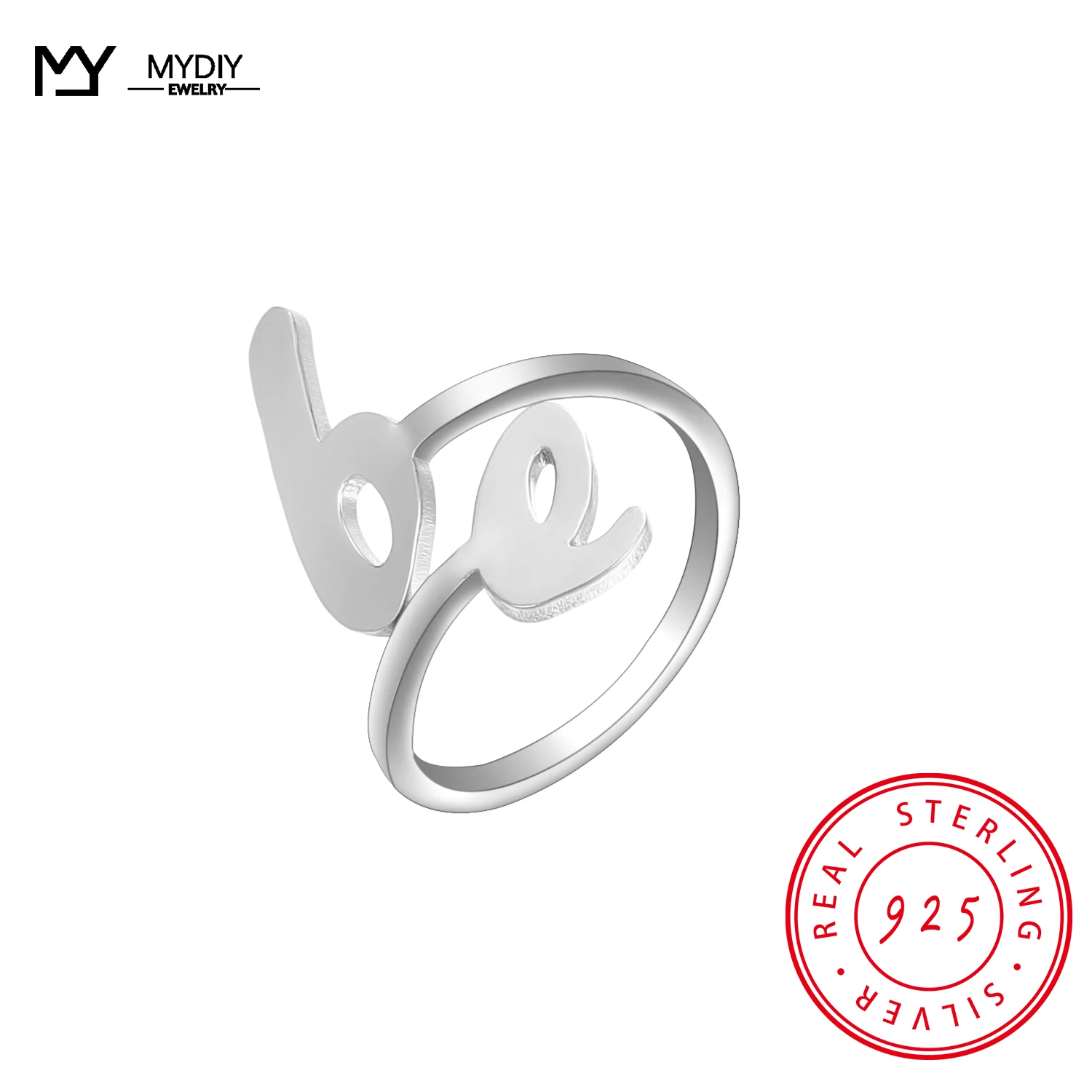 925 Sterling Silver New Jewelry Custom Letter Ring High Quality Crystal Minimalist Fine Jewelry 2021 trend GeometricNew jewelr auto absorbed carbon fiber texture card slot anti drop leather case with ring strap for xiaomi redmi 10 4g 2021 10 prime 10 2022 4g note 11 4g mediatek orange