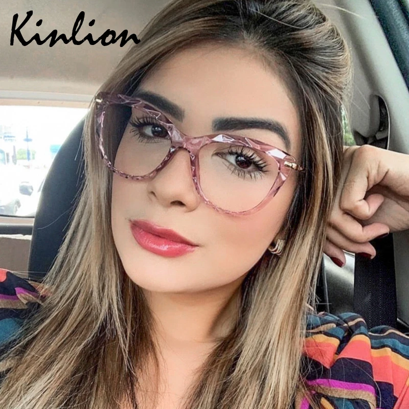Женская оправа для очков Kinlion Cat Eye прозрачная Tr90 оптическая оверсайз на весну 2019 |