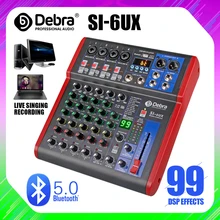 Debra Pro – télécommande DJ 6 canaux, avec effet de réverbération 99DSP, Bluetooth 5.0, USB, pour karaoké, enregistrement sur PC, micro à condensateur