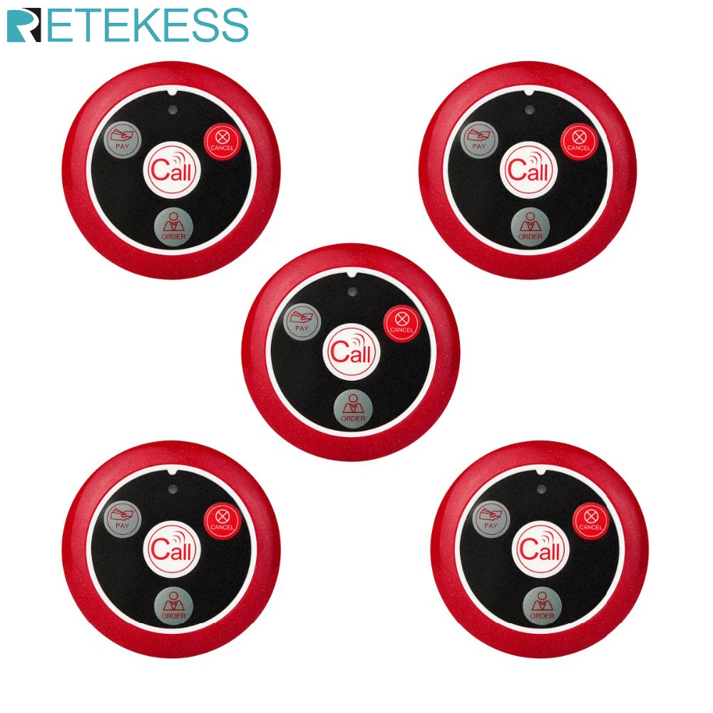 Кальян Retekess T117 с 4 кнопками вызова беспроводной пейджер для ресторанов и кафе 5