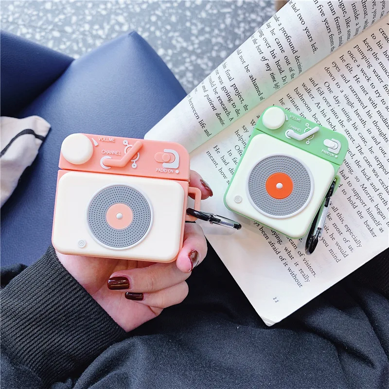 Для Airpods Pro Чехол 3D радио мультфильм мягкий силиконовый беспроводной чехол для