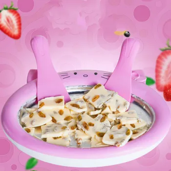 

DIY Cartoon Fried Yogurt Machine Mini Ice Cream Roll Maker Desktop Plug-free Fried Ice Tray Ice Porridge Maker Home Kitchen Tool