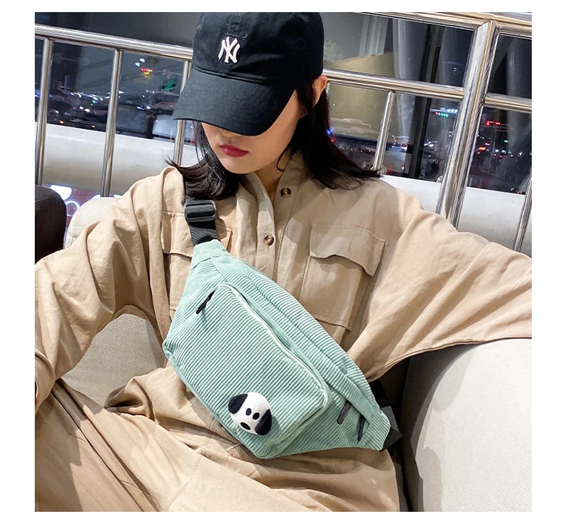 Women Waist Bags Fashion Street Canvas Fanny Pack High Quality Zipper Belt Bag Casual Shoulder Backpak Travel Women Chest Bag