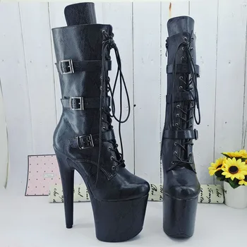 

Leecabe Dark Navy snake 20CM/8Inch Platform party High Heels Pole Dance boot