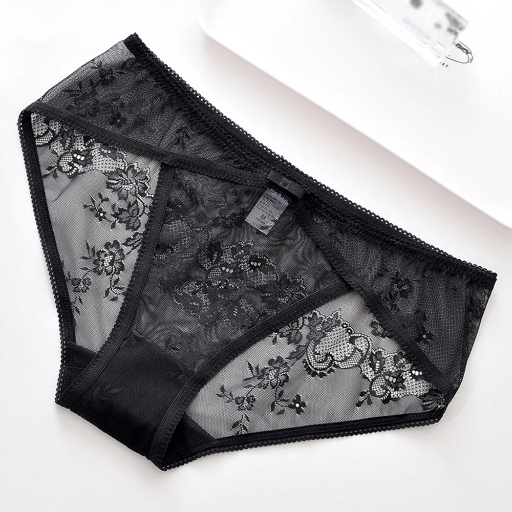 Летние новые женские сексуальные кружевные трусики с низкой талией прозрачное