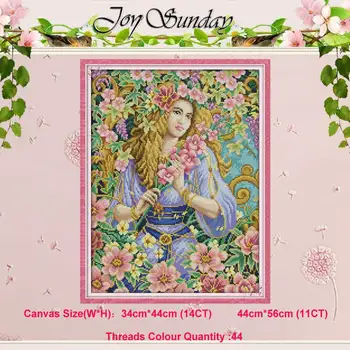 

Flower Fairy painting counted 11CT 14CT Cross Stitch Sets DIY wholesale Cross-stitch Kits Embroidery Needlework Home Decor