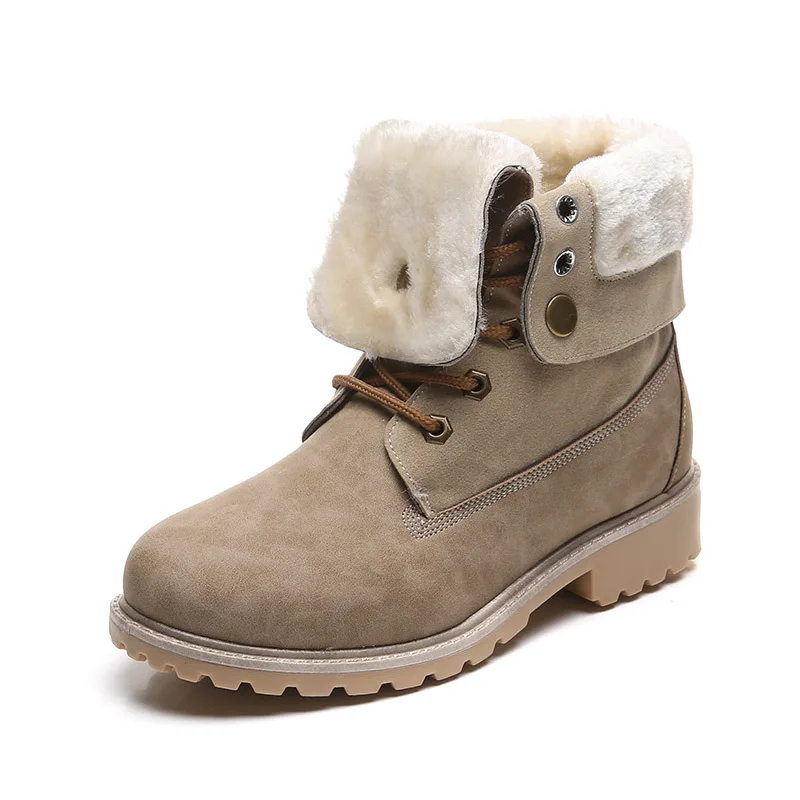

2019 Fur Winter Women Boots Flock Warm Snow Boots Creepers Platform Ankle Boots Plus Size 42 XWX7392