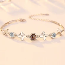 Браслет с четырьмя листьями трава 100 слова язык я люблю тебя проекционный браслет девушка браслет