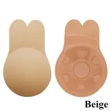 MISSKY 1 пара, женские силиконовые клейкие палочки с заячьими ушками на гелевых бюстгальтерах пуш-ап, без спинки, без бретелек, невидимый бюстгальтер