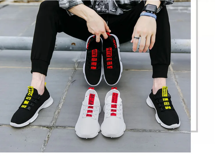 Стиль Мужская обувь Тренд моды мужская повседневная спортивная обувь удобная дышащая обувь для бега в Корейском стиле
