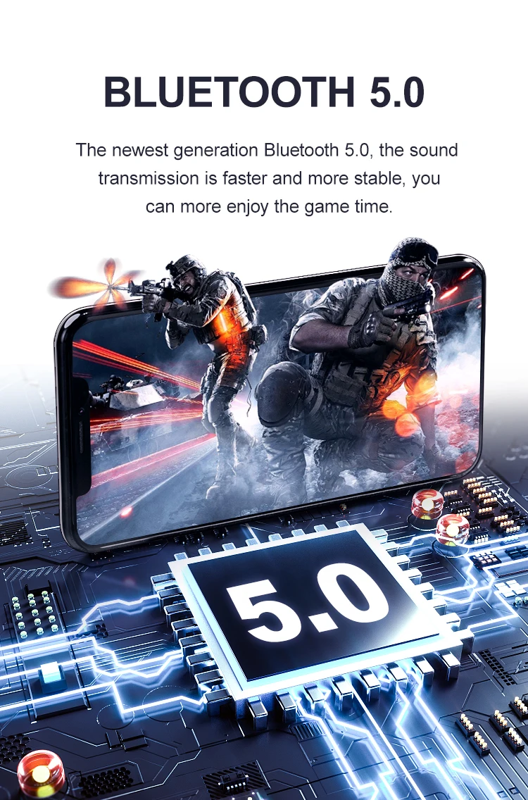 Ottwn D019 TWS Беспроводные Bluetooth 5,0 Bluetooth наушники стерео наушники со светодиодным цифровым дисплеем чехол для зарядки Спортивная гарнитура