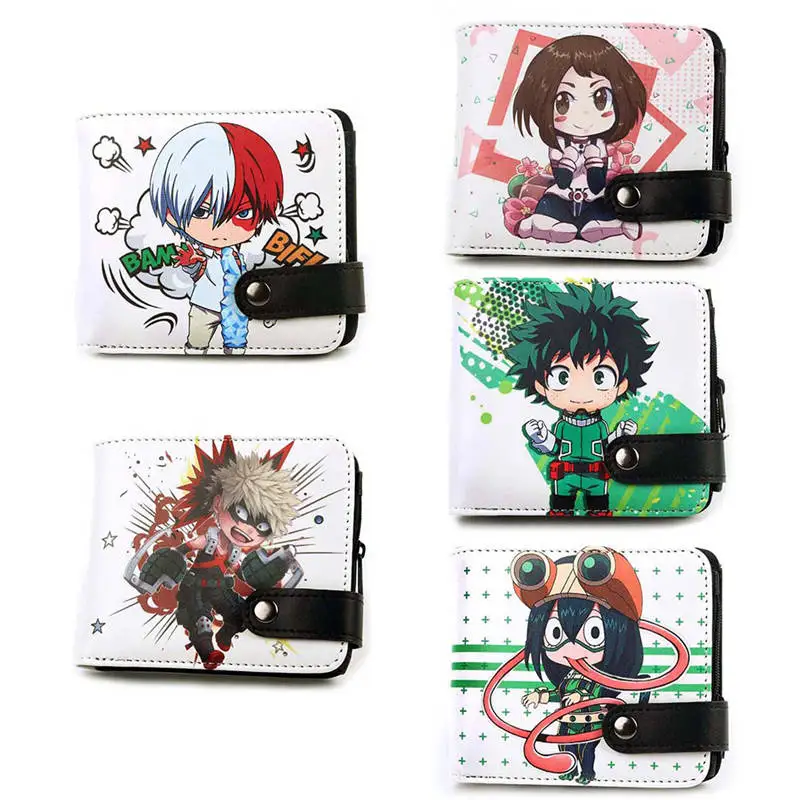 Cute Anime Wallet My Hero Academia Wallet Card Holder Coin Pocket Zipper& Hasp