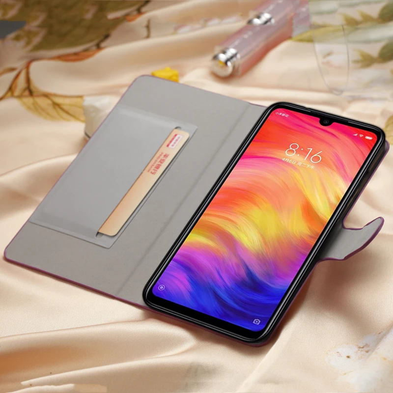 Чехол для Xiaomi Redmi 7, блестящий кожаный чехол, защитный чехол для Xiomi Redmi Note 7 Pro, флип-чехол s 32 Гб 64 ГБ