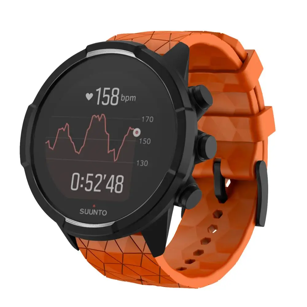 Ремешок силиконовый для SUUNTO 9 Baro Band спортивный браслет Spartan/9 24 мм|Ремешки часов| |