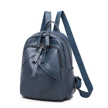 

Women Backpack Daily Casual Female Faux Leather Bagpack Anti-wear Fashion Student Backpacks Black Blue