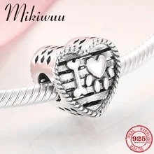 Высококачественная Серебряная кость собаки 925 пробы Подвески-талисманы с домашними животными бусины для изготовления ювелирных изделий подходят оригинальные браслеты Pandora