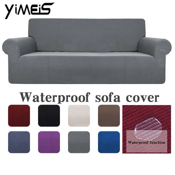 

Sofa Cover Solid Jacquard Stretch Sofa Slipcover Double Person Pad Removable Slipcover 1-4Seater Sofa Furniture Cover Waterproof