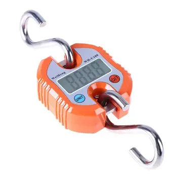 

150kg Digital Crane Scale 150KG 50g Portable Stainless Steel Hook Hanging Scales Loop Fish Heavy Weighing Balance Green Backlit