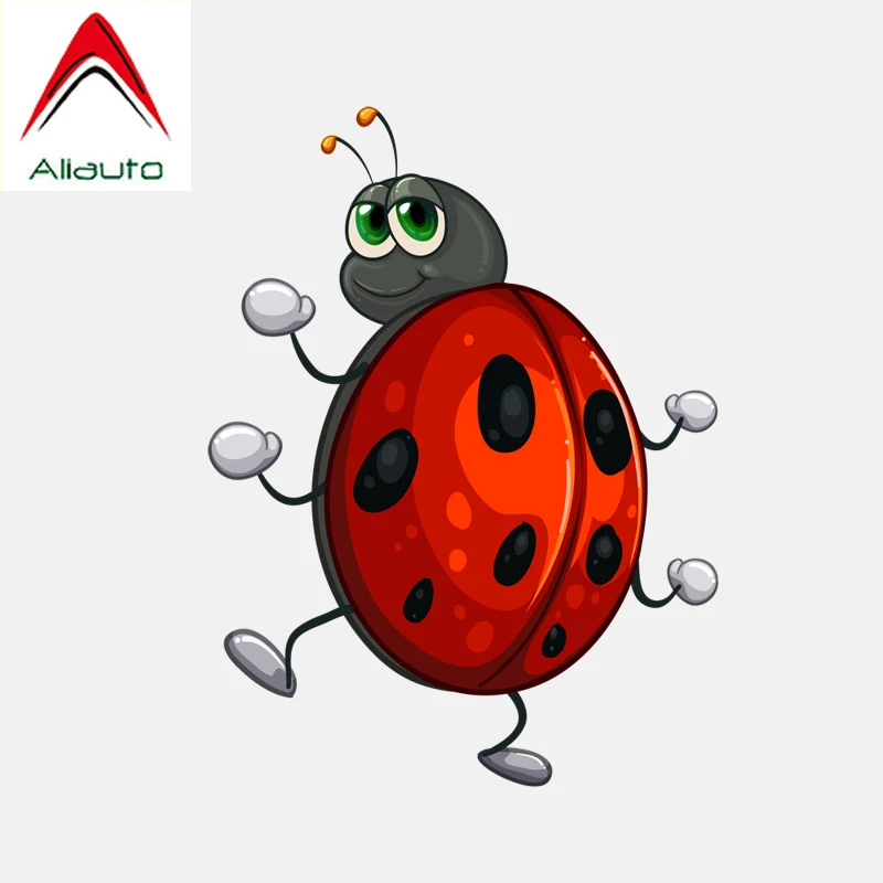 

Aliauto Cartoon Car Sticker Creative Ladybug Decoration PVC Decal for Mercedes Honda Toyota Volkswagen Renault Opel VW,12cm*16cm