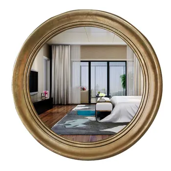 

European-Style Creative Mirror round Wall Hanging Mirror Simple Dressing Mirror Bathroom Mirror Wash Inter-Platform Basin Mirror