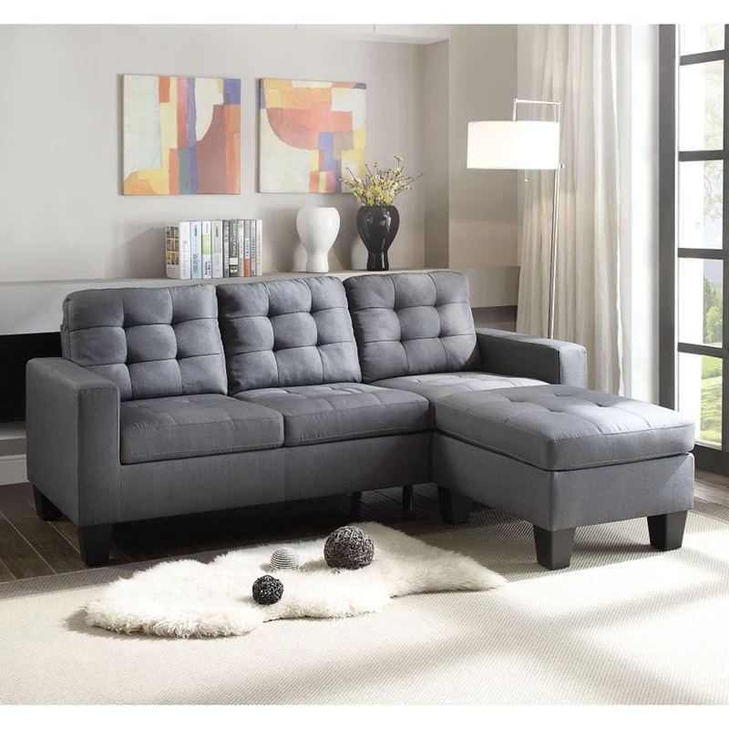 Convertible Sectional Sofa Couch Fabric L-Shaped Couch Living Room Furniture Corner Sofa Set