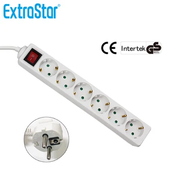 

ExtraStar® White Power Strip extension with 6 outlets and switch, 1.5/3/5 meters