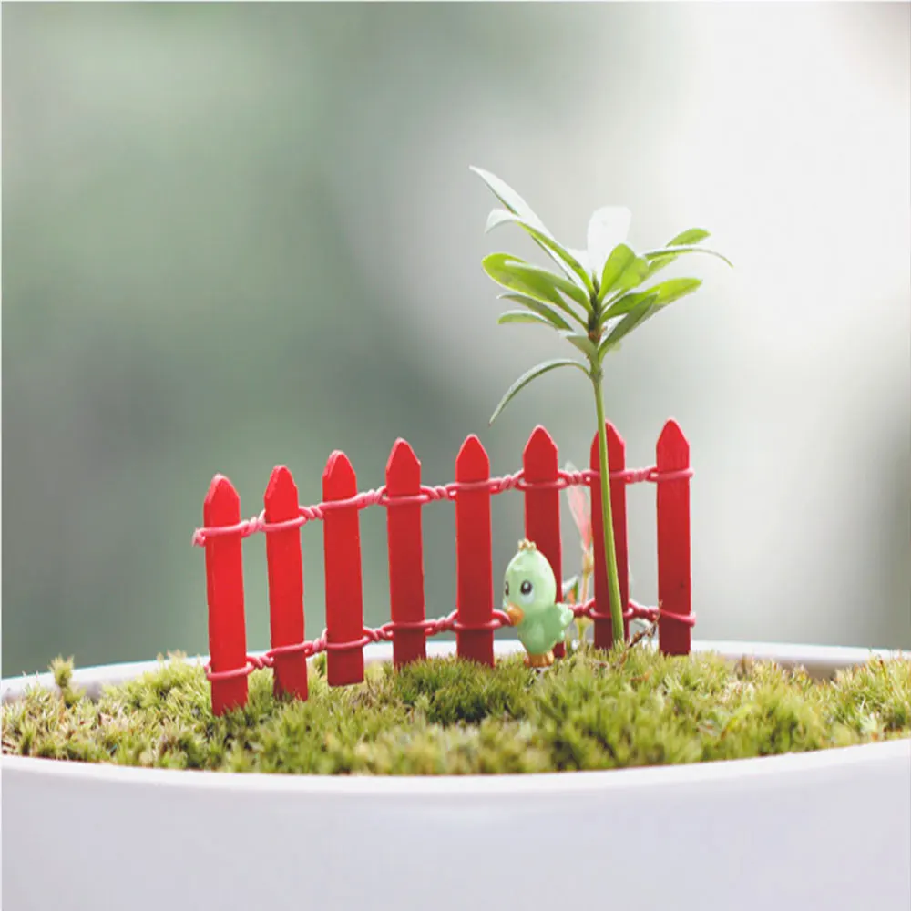 Небольшая Ландшафтная мебель сочный деревянный забор белый мини-забор мебель - Цвет: Красный