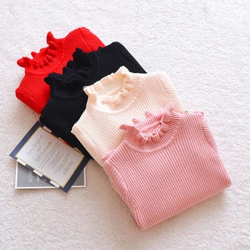 

Rlyaeiz Spring Solid Girls Sweater Autumn Toddler Baby Sweaters For Girls Long Sleeve Kids Knitted Pullover Knitwear Age 3-11y