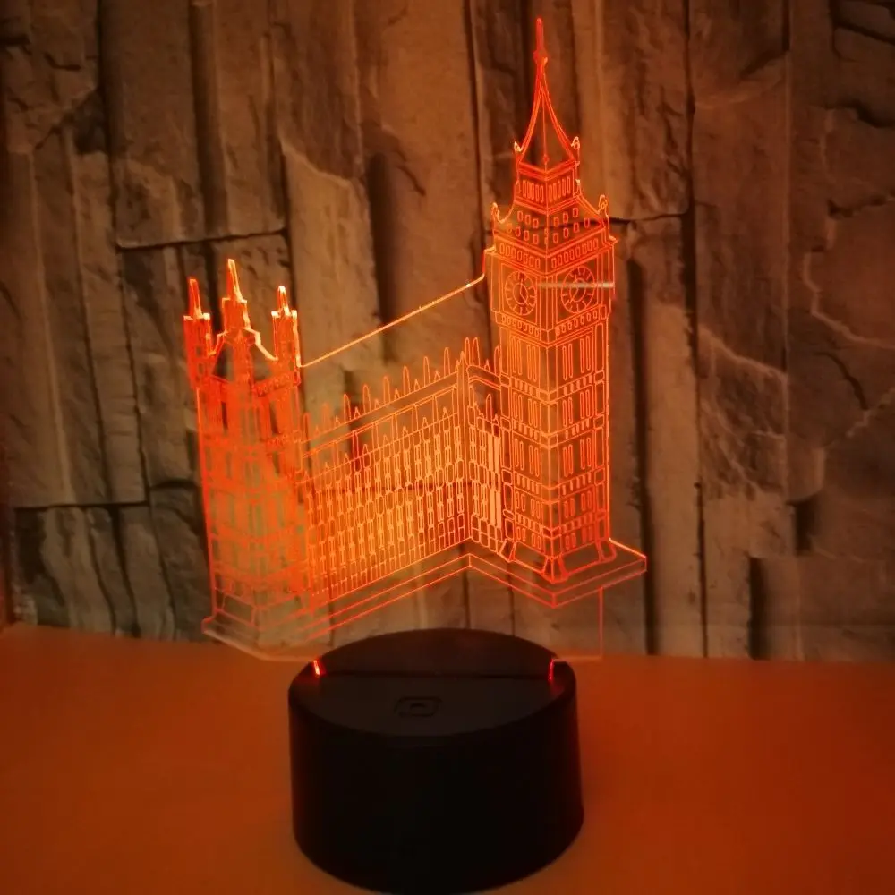 Светодиодный прикроватный ночник 3D в форме модели настольная лампа с Usb Биг Бен