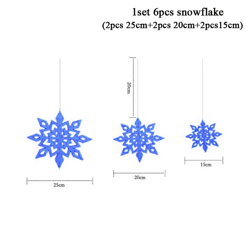 Joy-Enlife Замороженные вечерние Рождественские снежинки украшения 3D Полые Снежинка из бумаги гирлянды настенные Висячие украшения зимние Вечерние - Цвет: 1 set 6pcs Blue B